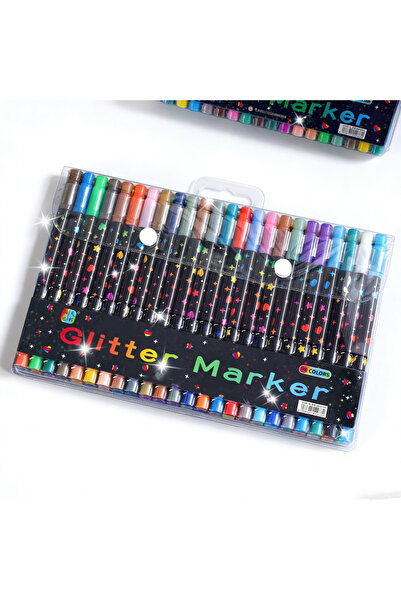 Choice3 96 colors 24/48/72/96 Colors Dual Brush Tip Glitter Art Markers Metal...