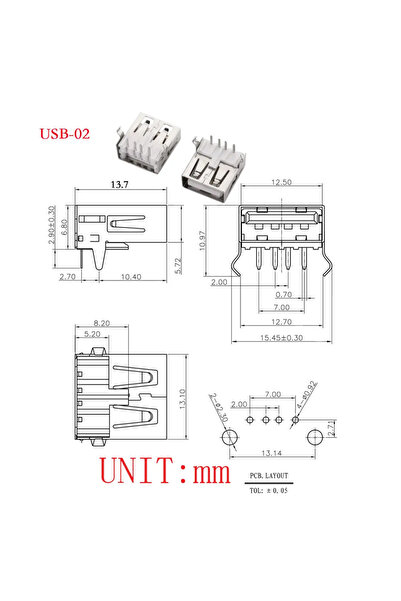 Choice15 10PCS USB-02 10Pcs USB Type A Standard Port Female Solder Jacks Conn...