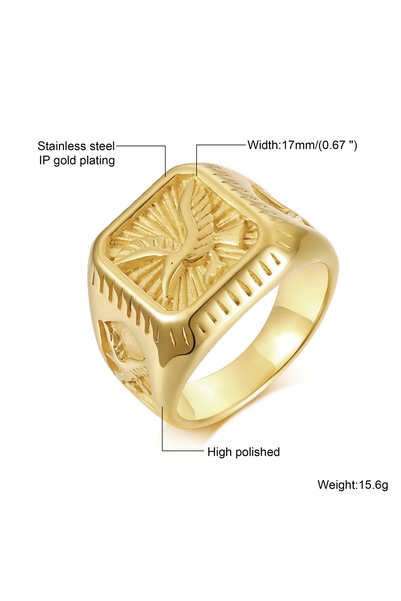 Choice 8 I Vnox Retro Niche Rings For Men, Stainless Steel Art Carved Gemston...