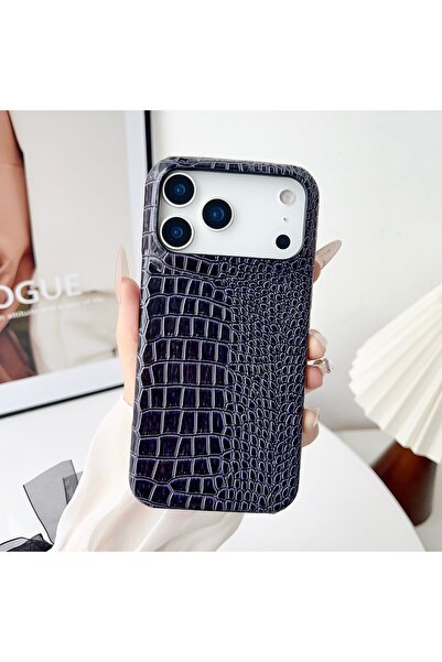 Choice iPhone17 Pro Max Artificial leather Dark Blue Advanced Solid Color Glo...