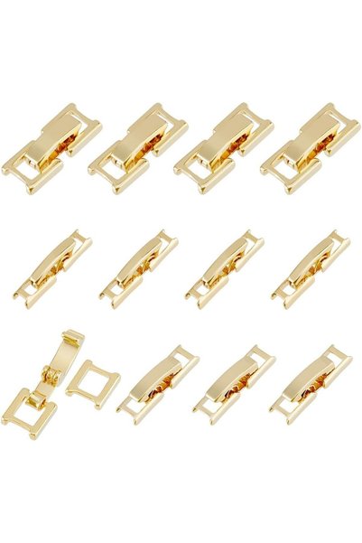 Choice AECH05-12529 12Pcs Fold Over Jewelry Clasp 3 Sizes Secure Watch Closur...