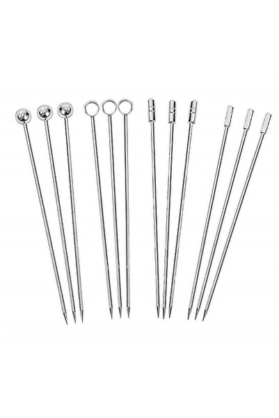 Choice11 12pcs set Stainless Steel Cocktail Picks, Fruit Sticks,Toothpicks fo...