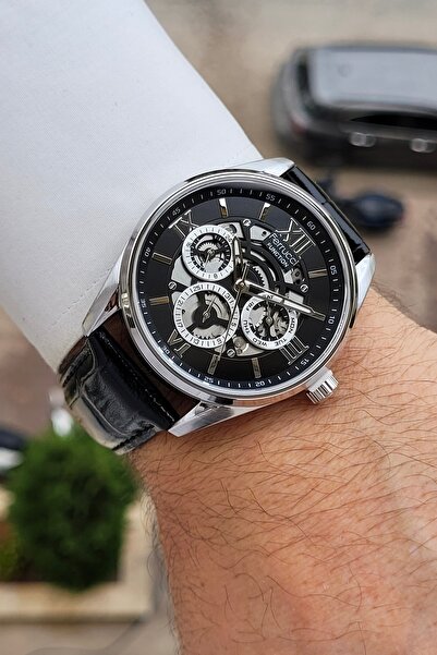 Ferrucci Kasası Silver Kordonu Siyah Renk Fonksiyonlu 45 Mm Erkek Kol Saati