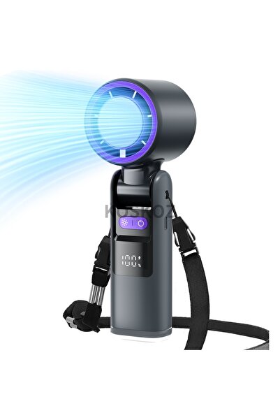 Choice GRAY Portable Handheld Turbo Fan - 5 Gear High Speed 4000mAh Rechargea...