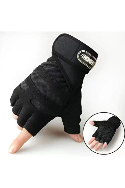 Choice M Black Gym Gloves Weightlifting Wristbands Protective Gear Men's and ...
