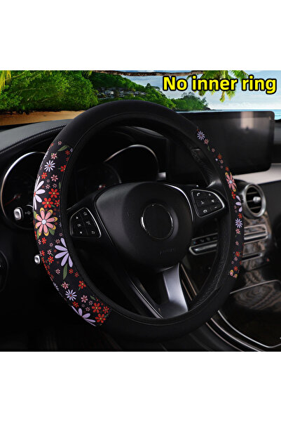 Choice B Women's 38CM Steering Wheel Cover Cherry Blossom Chrysanthemum Check...