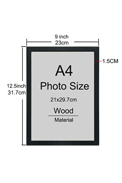 Choice 3 قطع إطار صور خشبي أسود مقاس A4 8×12 بوصة، إطار شهادات ووثائق خشبي