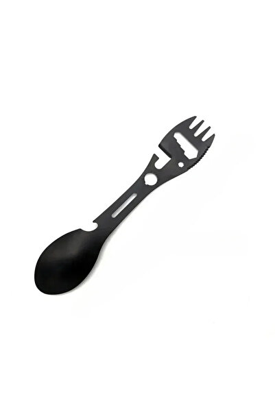 Choice Black 1pcs Outdoor Multi-functional Tableware 5-in-1 Camping EDC Survi...