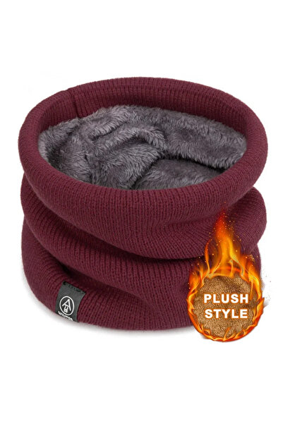Choice26 1PC Wine Red Unisex Thermal Knitted Neck Gaiter Winter Sport Scarf W...