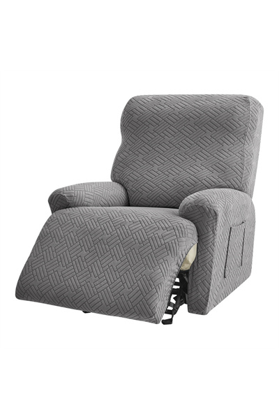 Choice4 Gray cover 4pcs/set Split Recliner Chair Cover Jacquard Elastic Recli...