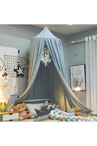 Choice Grey Blue Kids Mosquito Net Baby Crib Curtain Hanging Tent Bed Decor G...