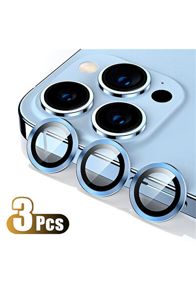 Choice 13 Pro - 13 ProMax أزرق فاتح لون التيتانيوم الأصلي واقي الكاميرا لأجهز...