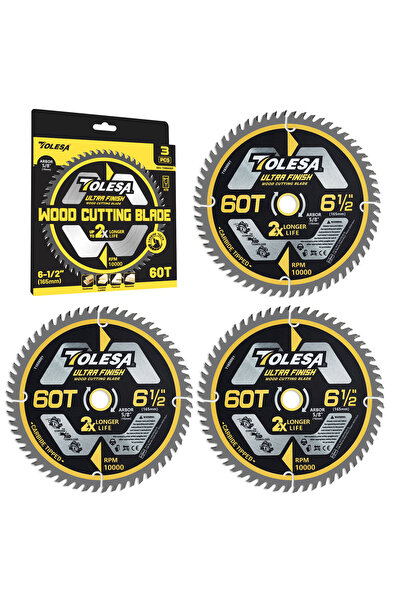 Choice1 1.8mm 165mm 16mm Wood Cutting 60T TOLESA 6 1/2 Circular Saw Blade 40T...