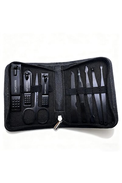 Choice4 Black 9 pcs set 6-9 Pcs Manicure Set With Leather Case Professional F...