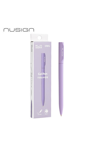 Deli Purple Premium Metal Gel Pen 0.5mm Germany Design Rotatable Cap Pen Blac...