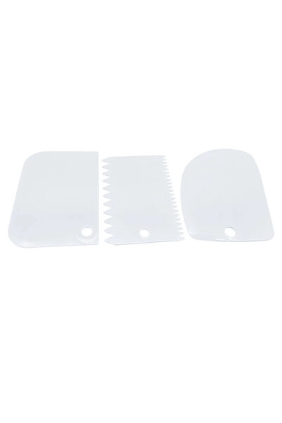 Choice5 WHITE-20250714002 3Pcs Cream Scraper Suit DIY Kitchen Straight Arc To...