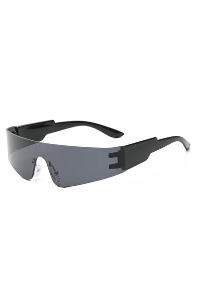 Choice black Cycling Punk One Piece Sunglasses Women Goggle Mirrored Y2K Sun ...