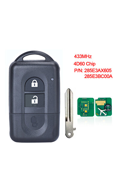 choice2 433MHz 4D60 Chip Smart Remote Car Key For Nissan X-trail Qashqai Micr...