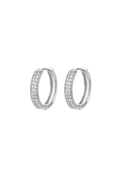Choice E3128P-13 Cubic Zirconia U Shape Stud Earrings For Women Stainless Ste...
