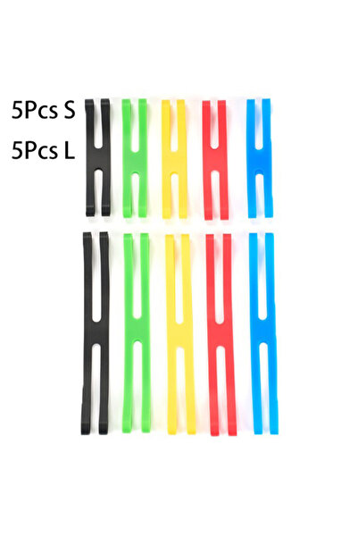 Choice1 5PCS S 5PCS L 10pcs H Shape Silicone Elastic Portable Bands Durable f...