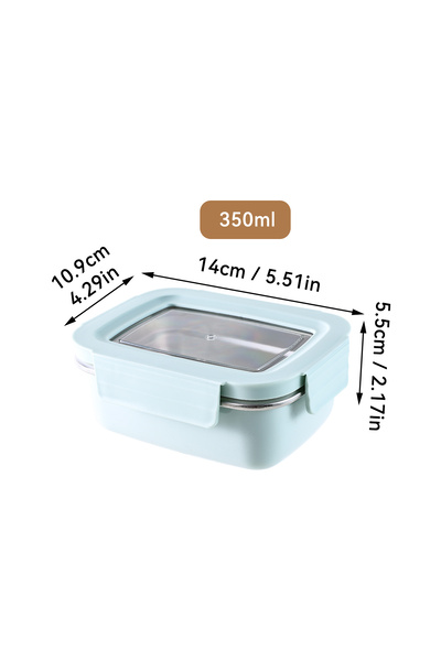 Choice 1 Grid Green 350ML Microwave 304 Stainless Steel Compartment Lunch Box...