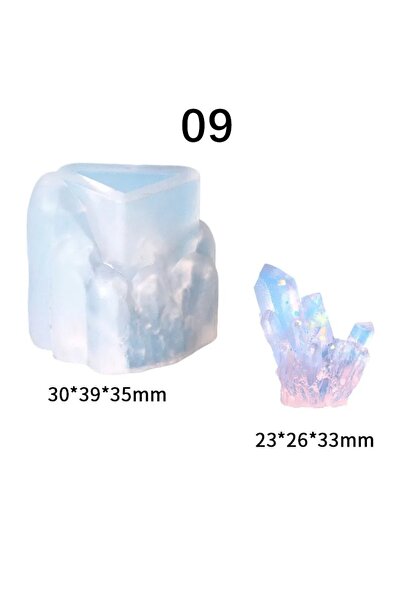choice2 09 DIY Crystal Epoxy Resin Mold Crystal Cluster Stone Silicone Mold