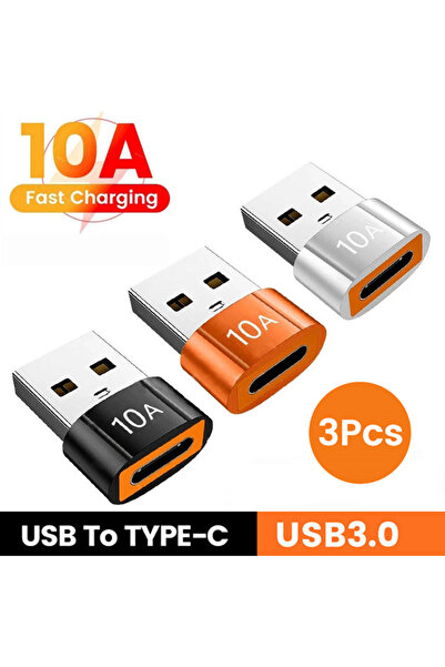 Choice10 3PCS USB to Type-c M 10A OTG Type C Female to USB A Male USB to Type...
