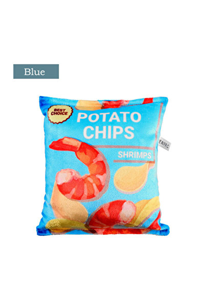 Choice Blue Funny Dog Toys Crisps Plush Filled Pets Squeaky Chew Toy Bite-res...