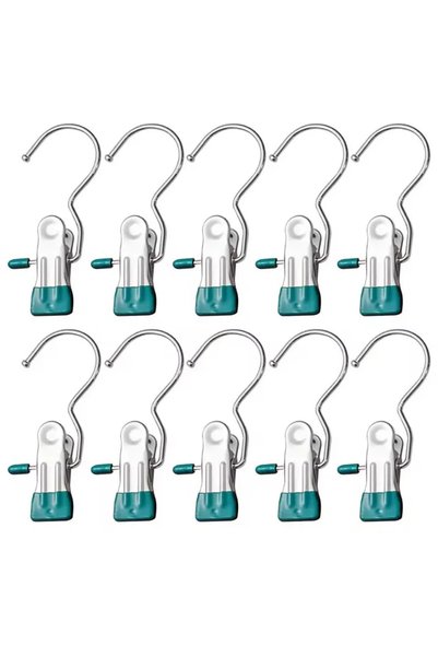 Choice6 30PCS Green 10/20/30PCS Stainless Steel Clothespins Laundry Clothes P...