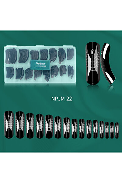 Choice JM22-BLACK 150 Nailpop 150pcs/box Nail Dual Forms Square Coffin Quick ...