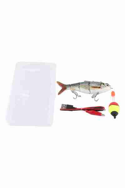 Choice 150mm WHITE Robotic Swimming Lure Multi Jointed Rechargeable Electric ...