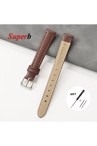 Choice23 20mm Brown-Silver 8mm 10mm 12mm 14mm 16mm 18mm 20mm 22mm PU Leather ...