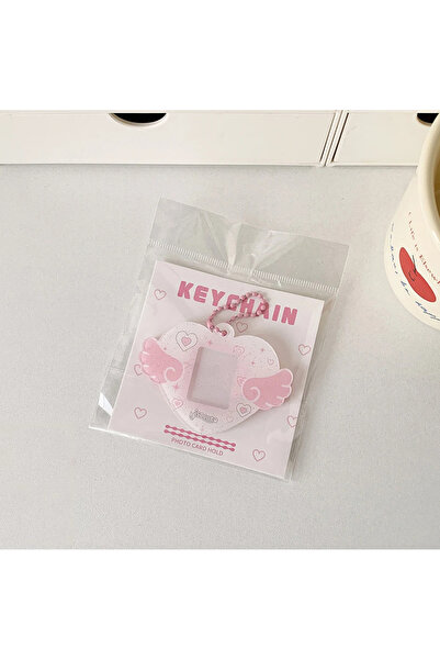 Choice ALight Pink Portable Glitter Star Acrylic Photocard Holder Keychain 1-...