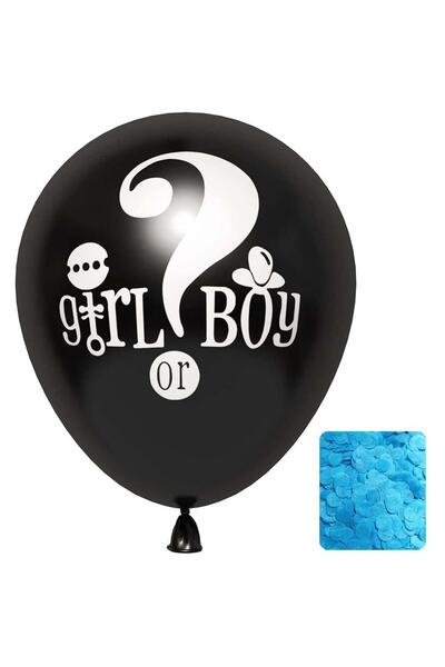 Patladı Gitti Girl or Boy Black Gender Reveal Balloon Baby Boy 18 Inc