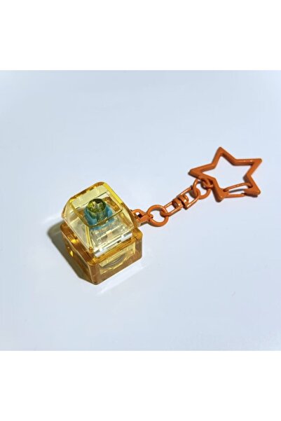 Choice orange Portable Pentagram Pendant Mechanical Keyboard Button Keychain ...