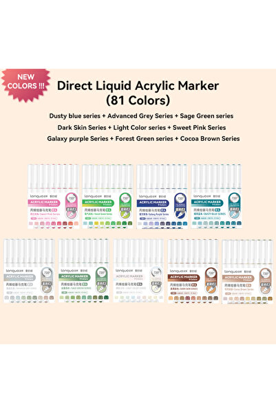 Choice NEW 81Colors 207Colors LANGUO Direct Liquid Acrylic Markers Soft Brush...