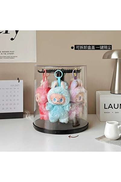 Choice no doll black 1pcs 2024 new labubu pendant display box rotating transp...