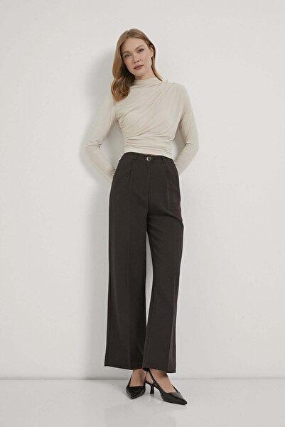 Arma Life Armalife 0435 pleated detail buttoned linen blend women's trousers