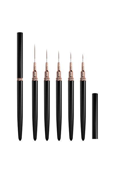 Choice Black Set Nail Brush Pen 5pcs/set Nail Art Liner Striping Brushes Set ...