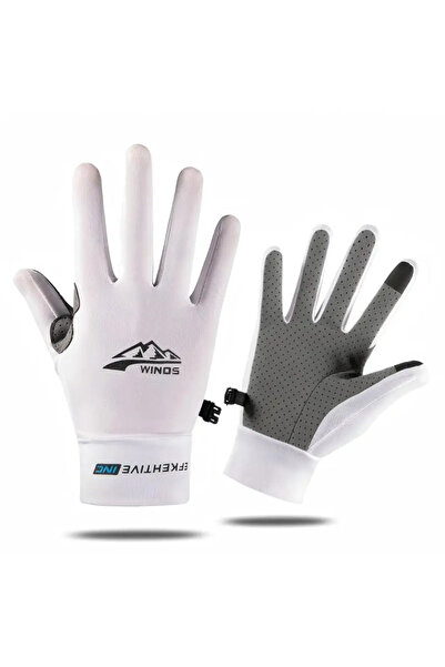 choice2 M white Ice Silk Gloves Summer Breathable Non-slip Cycling Gloves Uni...