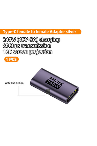 Choice6 1x C-MM-16-8G-ZS PD 240W USB C Female to Female Adapter 80Gbps High S...
