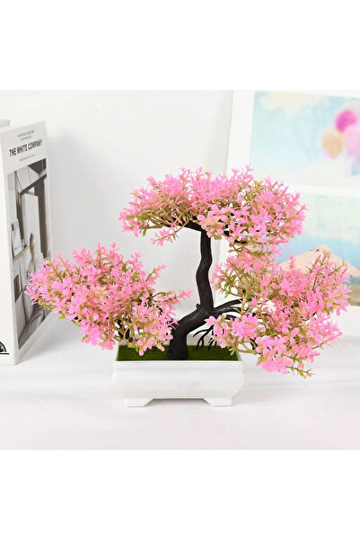 Choice6 pink Artificial Plants Bonsai Small Tree Pot Fake Plant Flowers Potte...