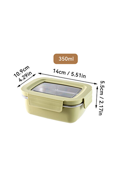 Choice 1 Grid Yellow 350ML Microwave 304 Stainless Steel Compartment Lunch Bo...