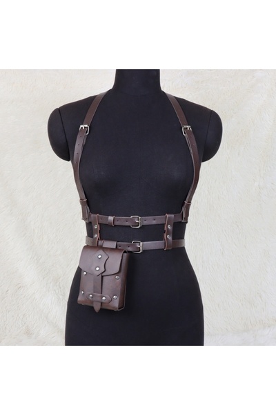 Choice StyleC 2PCS UYEE Punk Style Y2K Fashion Pu Leather Waist Belt For Wome...