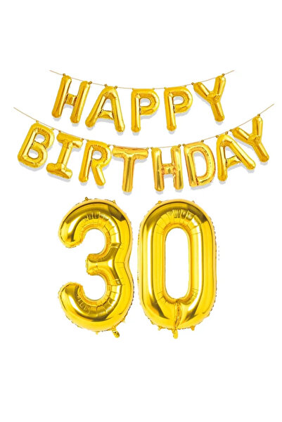 Choice7 Other As the picture BIRTHDAY 30 15 Pcs Gold Happy Birthday With Numb...