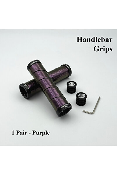 Choice PURPLE 1 Pair Gradient Color Dual-Sided Lock-On Mountain Bike Grips, f...
