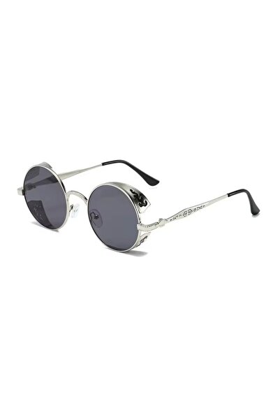 choice2 As Show Silver Grey Steampunk Round Frame Sunglasses For Men Women Hi...