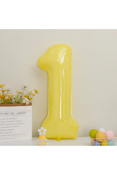 Choice 40inch number 1 1pc 40 inch Lemon Yellow Digital Balloon Aaluminum Fil...