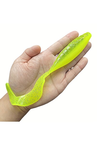 Choice YELLOW 2PCS High Elastic PVC Simulation Roll Tail Soft Bait Lure Fishi...