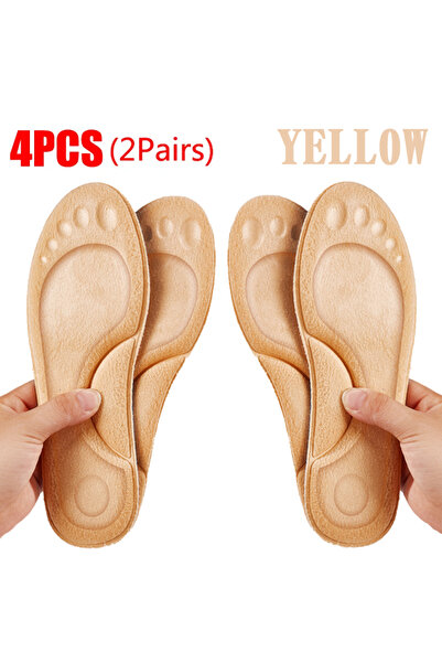 Choice EU 37-38 4pcs - Yellow PU Feet Sole Soft Orthopedic Sport Insoles for ...